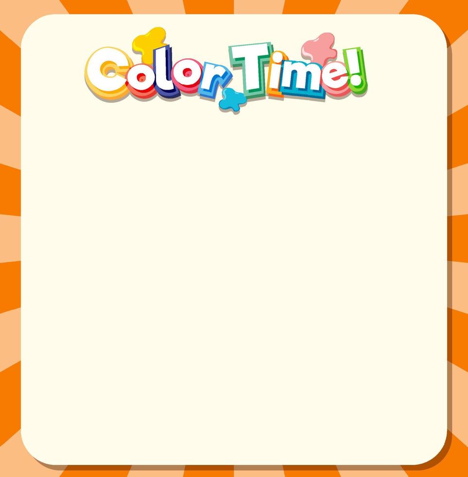 Cute blank orange color border for worksheet vector