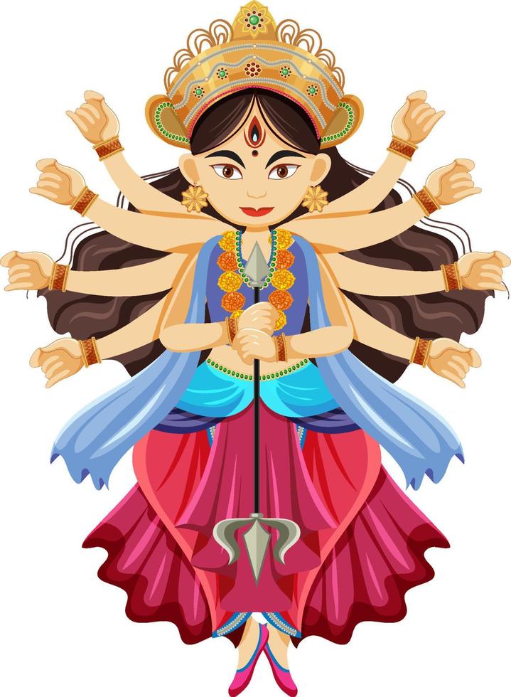 Indian goddess on white background vector