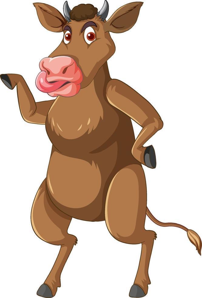 Cow standing on two legs cartoon character vector