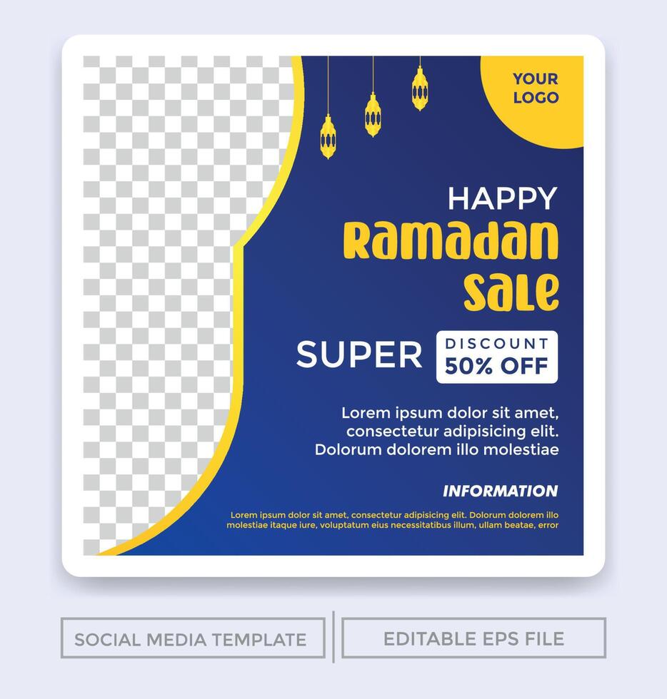 ramadan sale theme social media post template vector