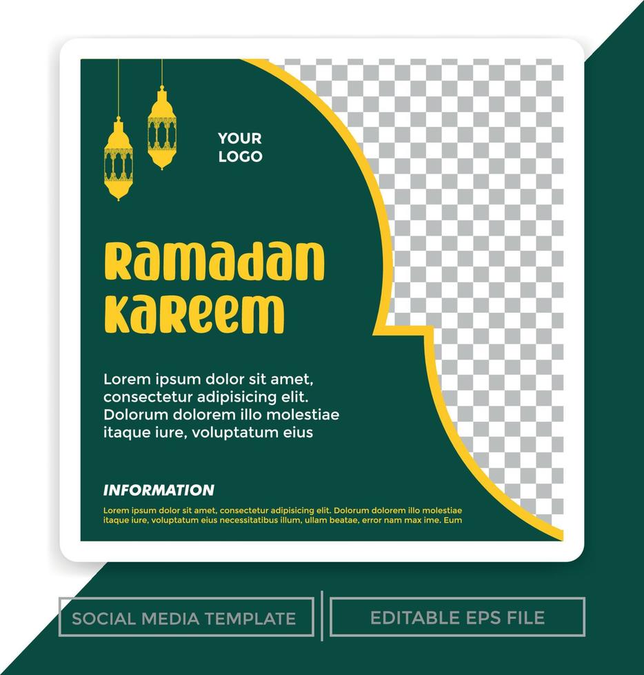 ramadan theme social media post template vector