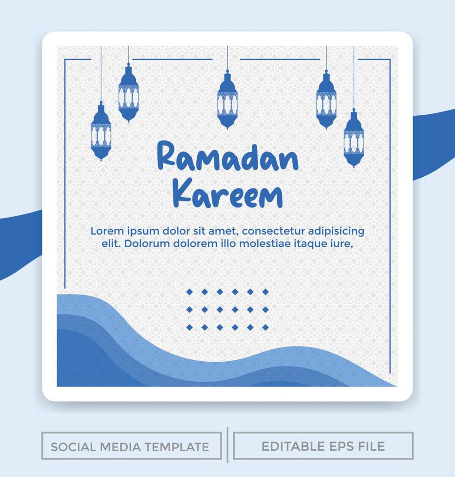 ramadan theme social media post template vector