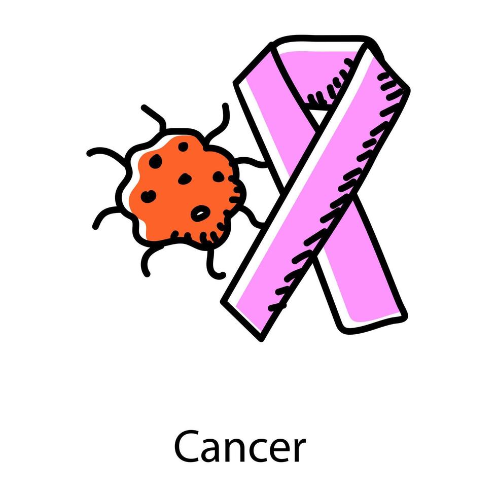 garabato, icono, de, cáncer, editable, vector