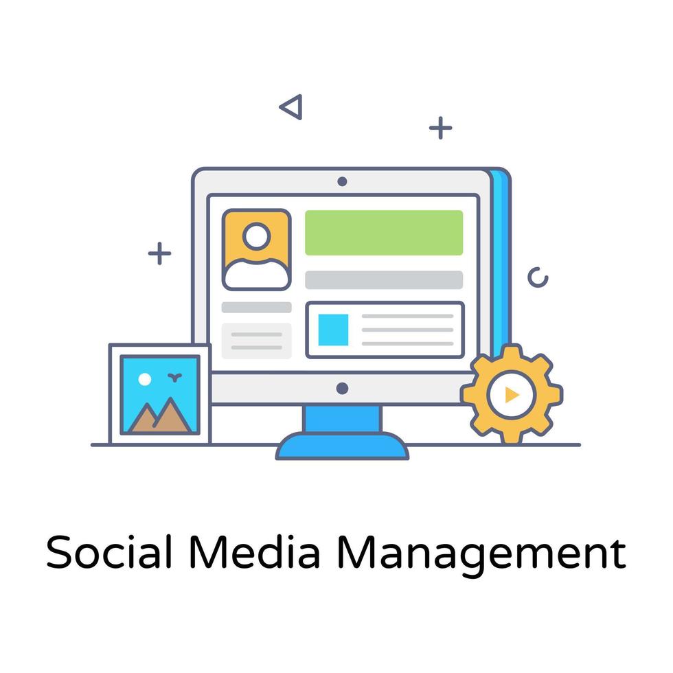 Modern style of social media management icon vector