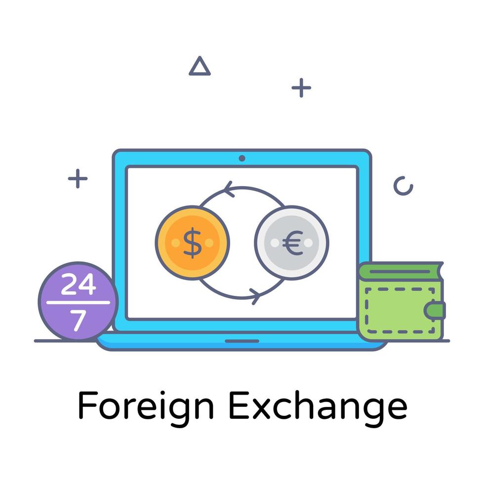 Dollar with euro, vector design of foreign exchange concept style
