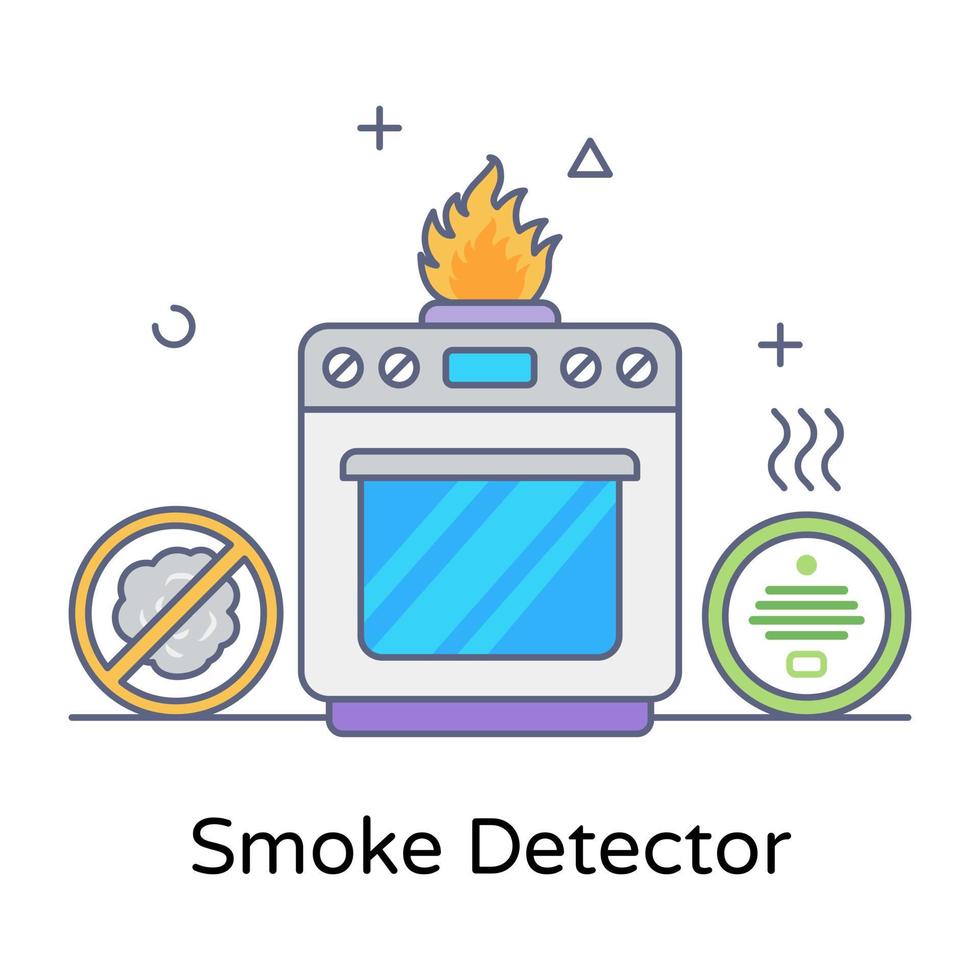 Smoke detector flat style conceptual icon, editable vector