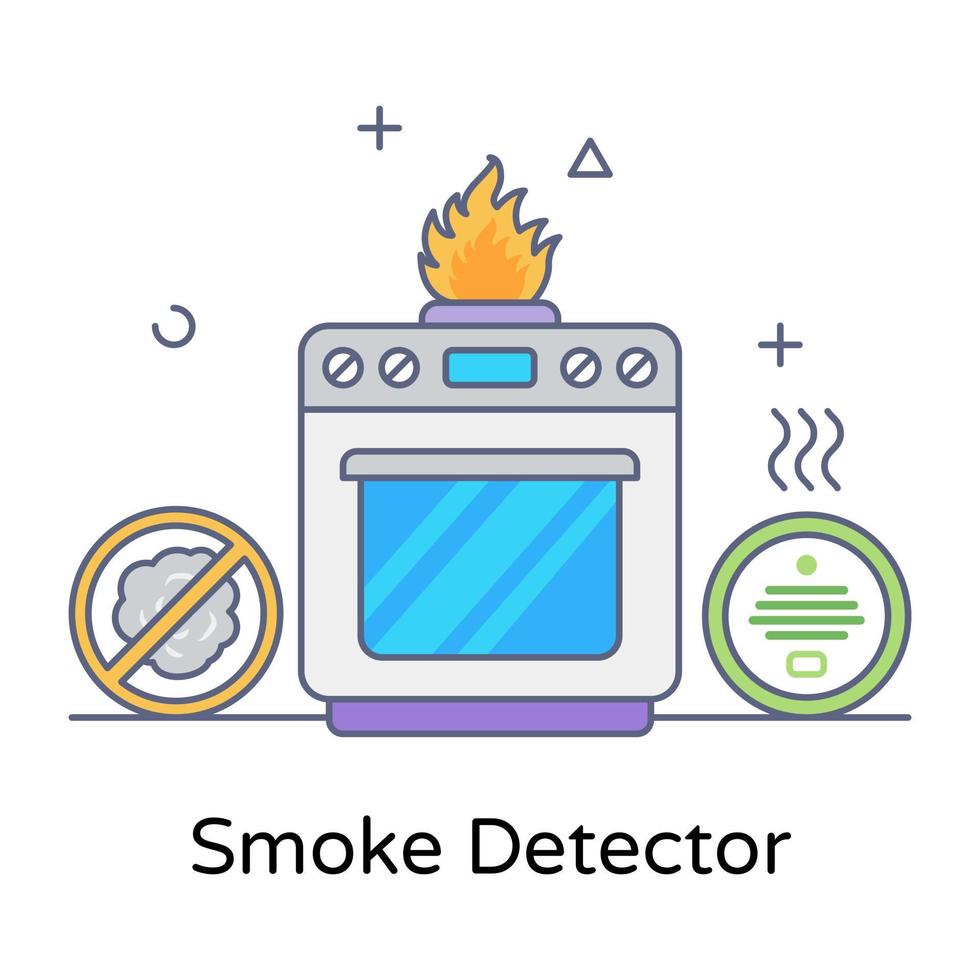 detector de humo icono conceptual de estilo plano, vector editable