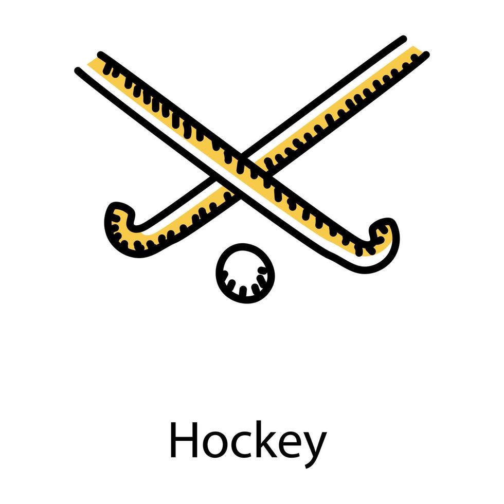 icono de estilo dibujado a mano de hockey, vector editable