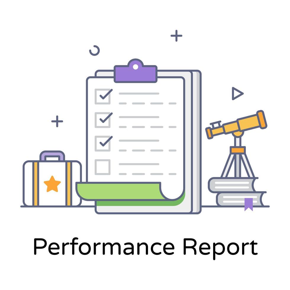 A performance report flat outline vector