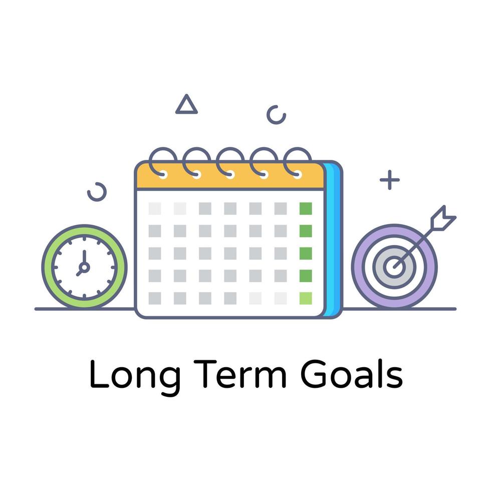 An editable icon of long term goals vector