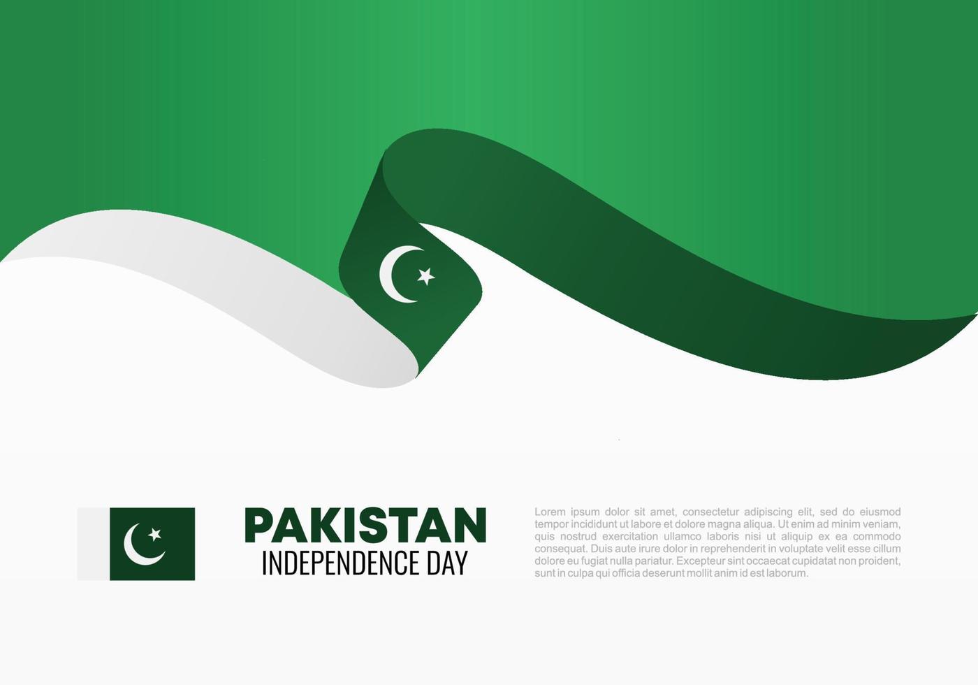 Pakistan independence day for national celebration on august 14. vector