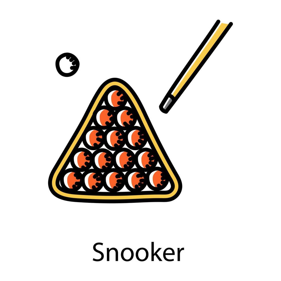 garabato, icono, de, snooker, editable, vector