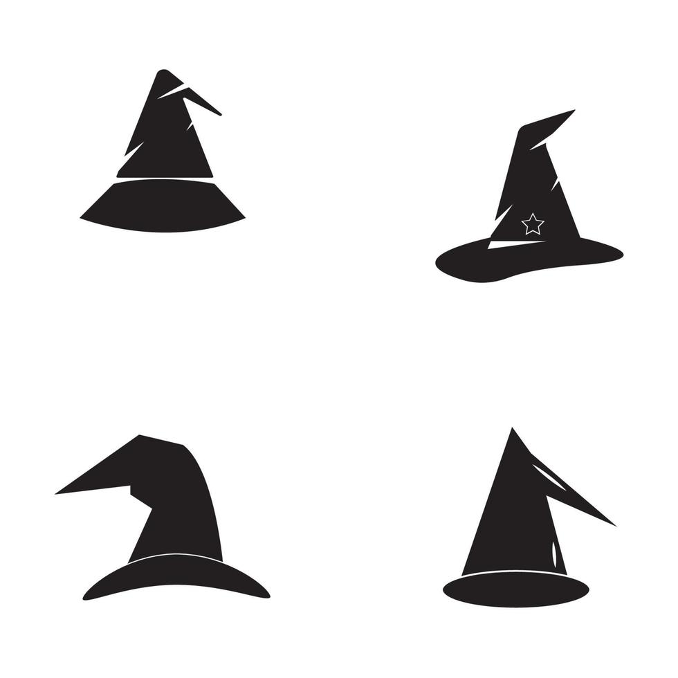 Wizard cap character logo vector template