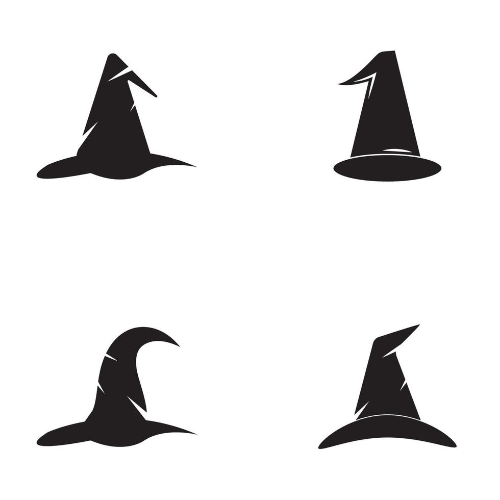 Wizard cap character logo vector template