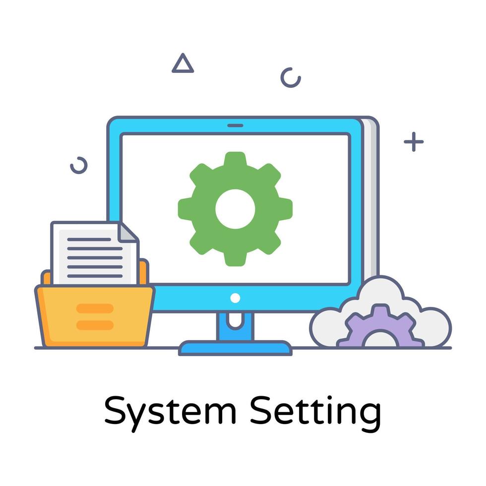 System setting flat conceptual icon, editable vector