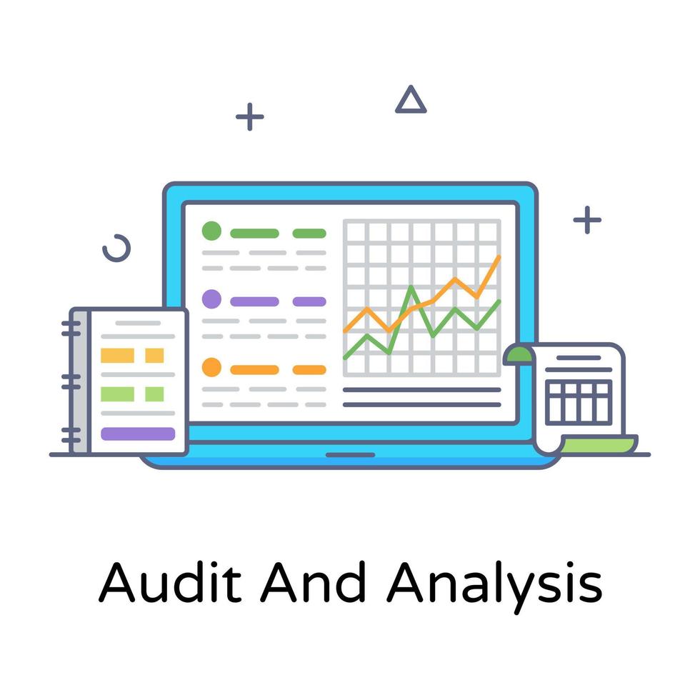 Audit and analysis icon in trendy style vector