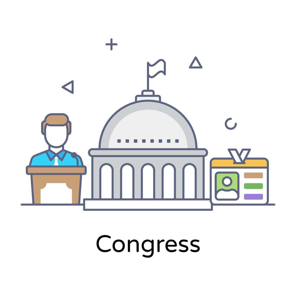 un diseño de icono conceptual del congreso de estados unidos vector