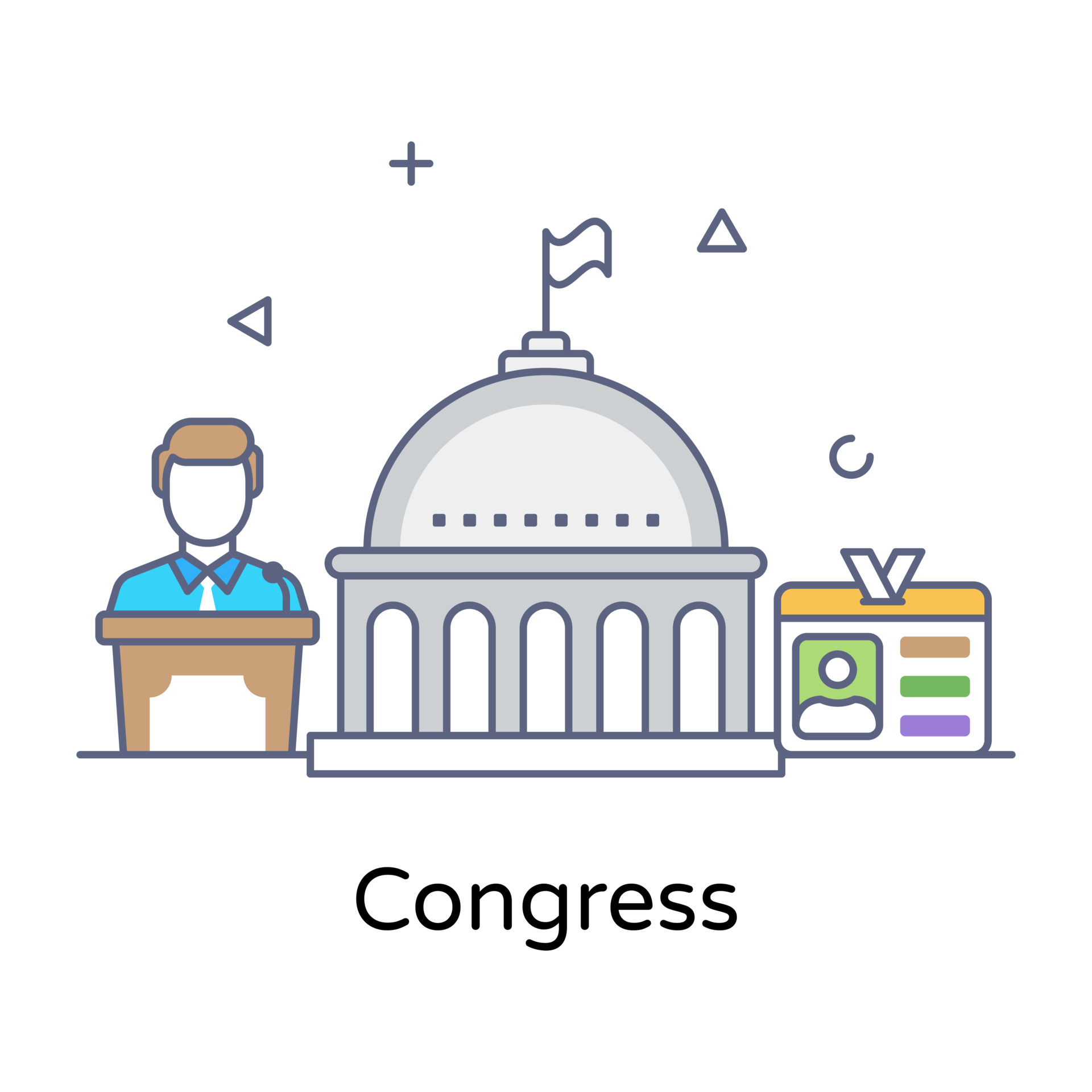 A us congress conceptual icon design 6095423 Vector Art at Vecteezy