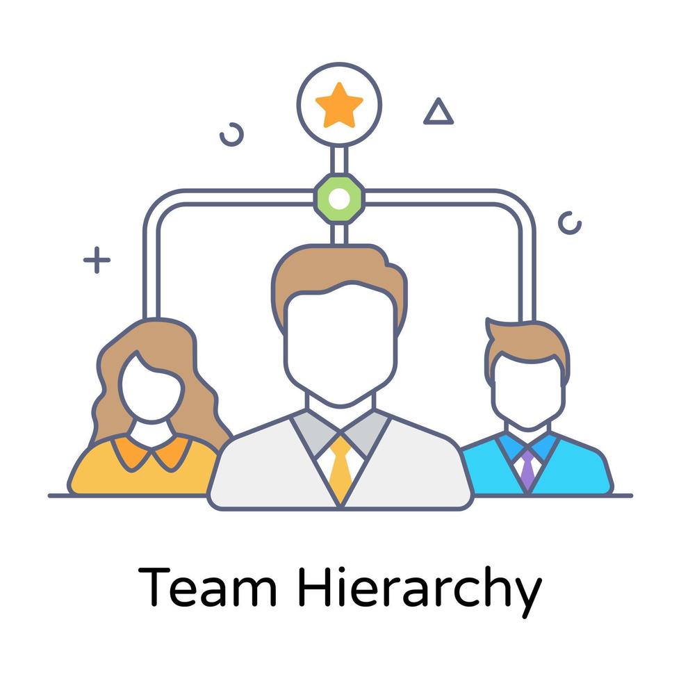Flat concept icon of team hierarchy vector