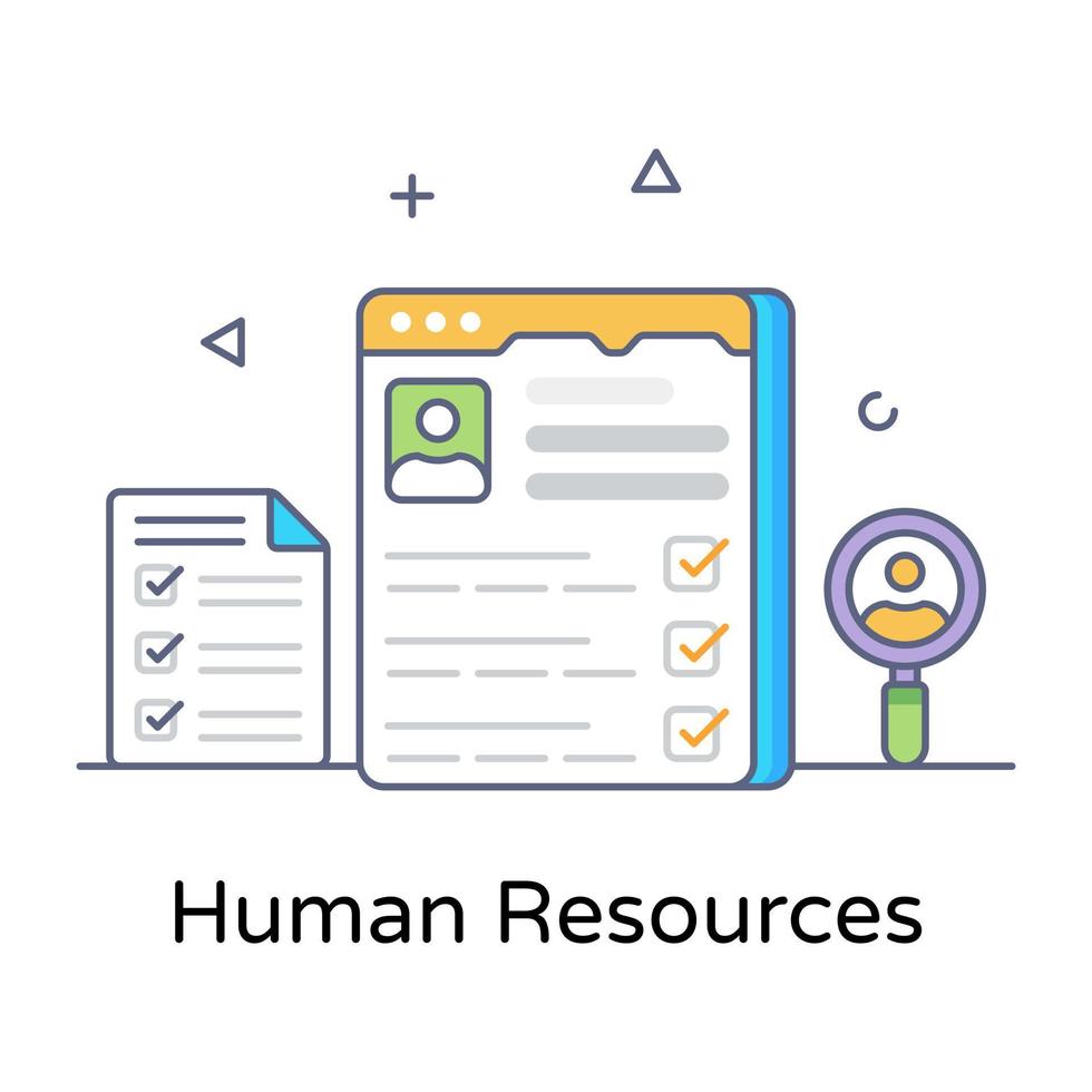 A process of hiring, flat vector of human resources