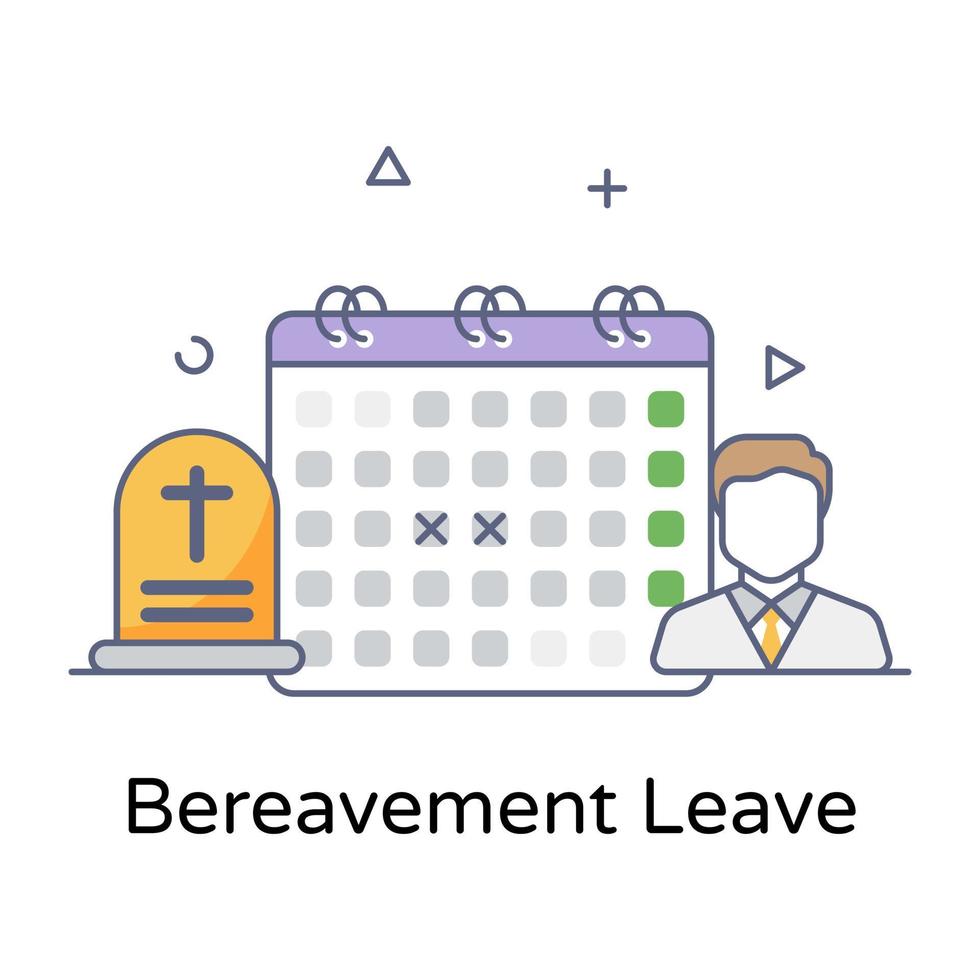 A perfect flat outline vector of bereavement leave