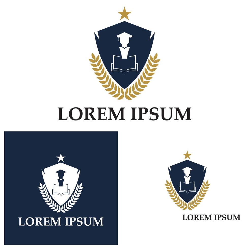 plantilla de diseño de logotipo de escuela y curso de academia universitaria vector