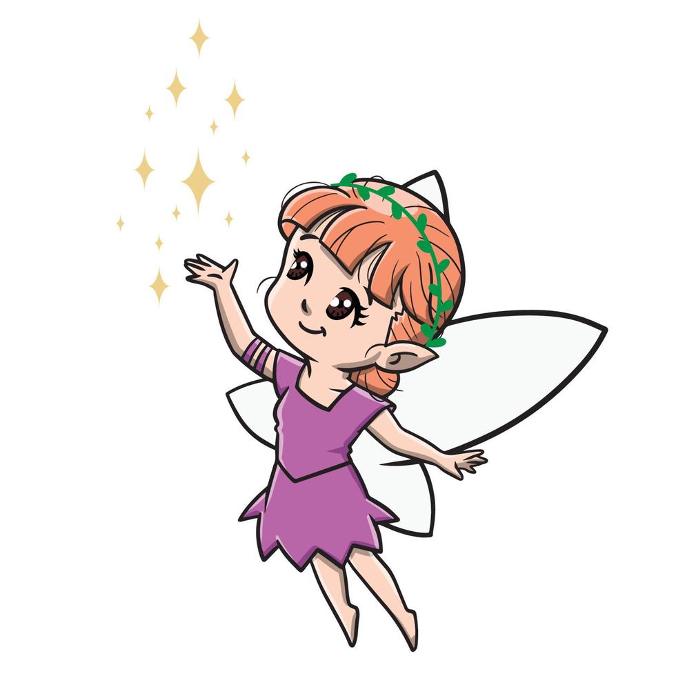 Cute Fairy Cartoon Vector Illustration