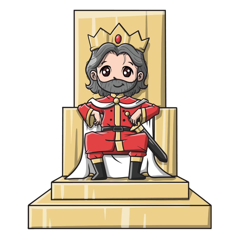 Cute King Cartoon Vector Illustration