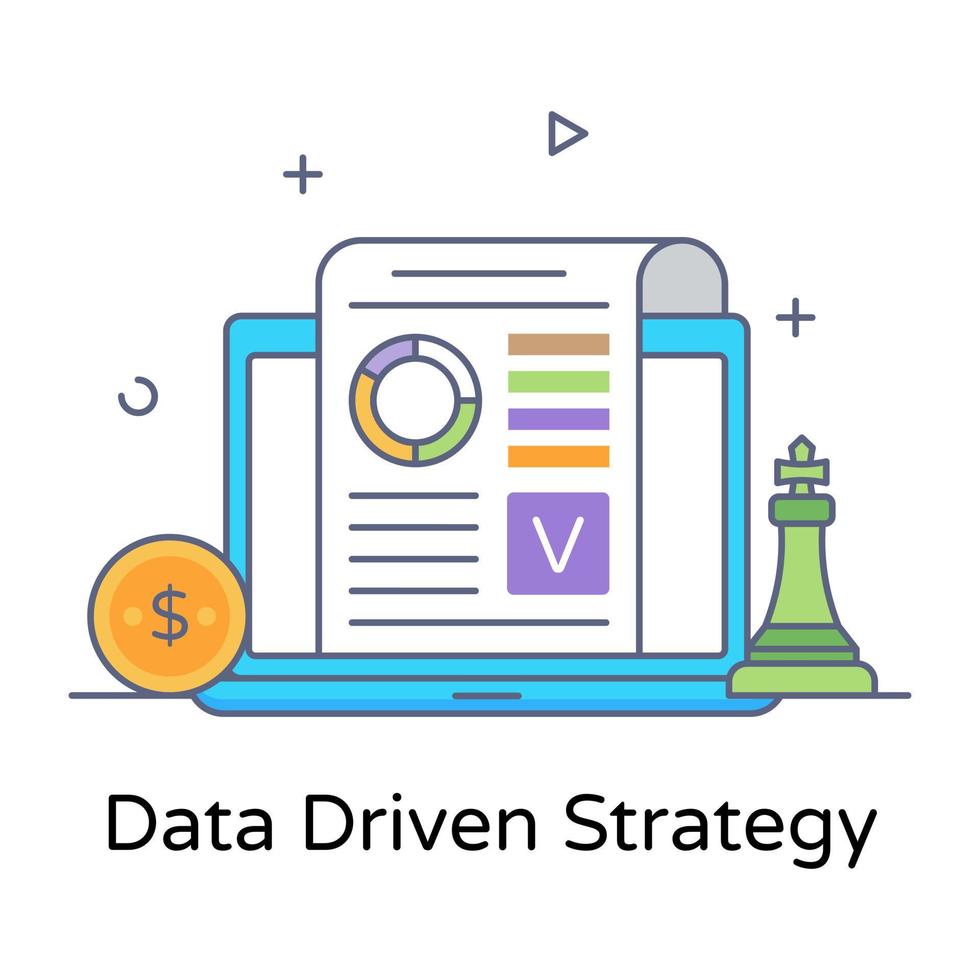 A flat editable style icon of data driven strategy vector