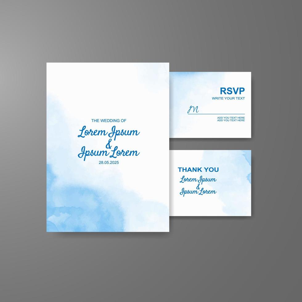 Wedding invitation with abstract watercolor background vector