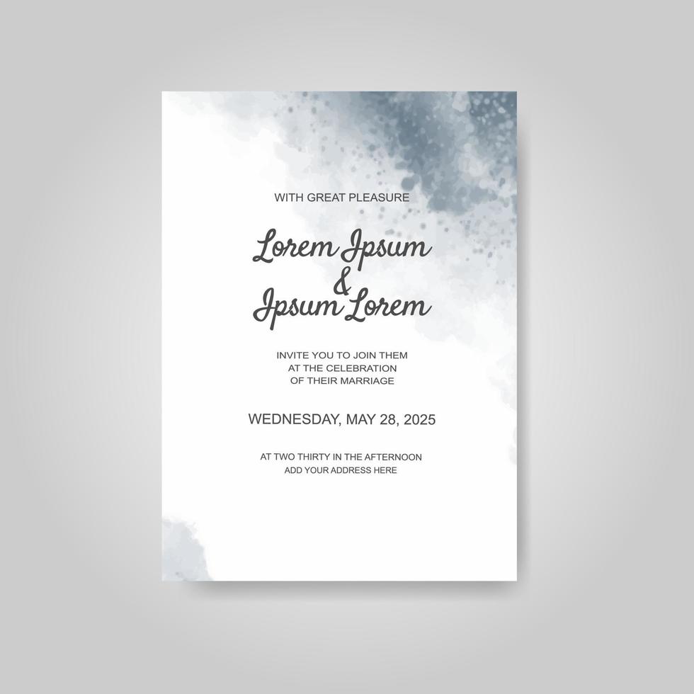 Wedding invitation with abstract watercolor background vector
