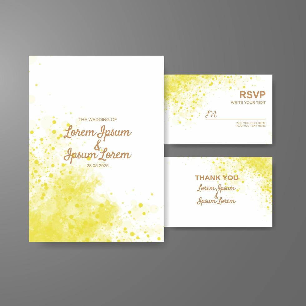 Wedding invitation with abstract watercolor background vector