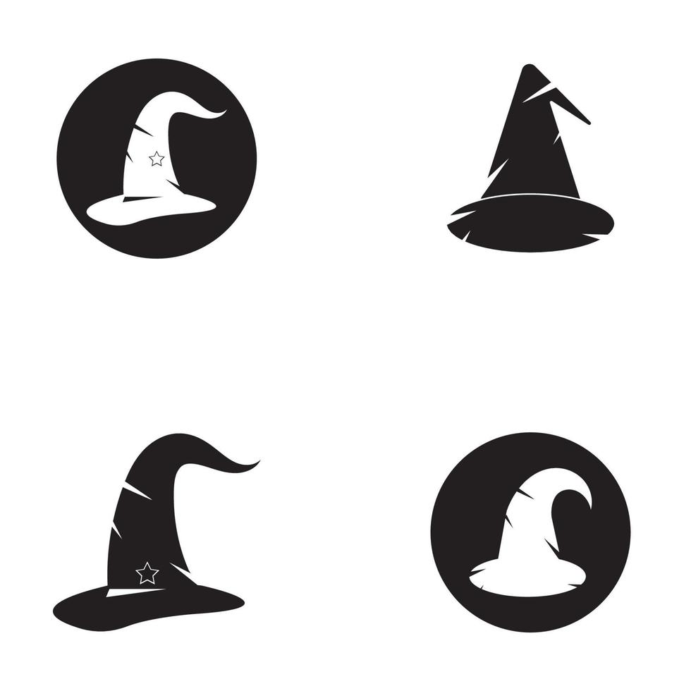 Wizard cap character logo vector template