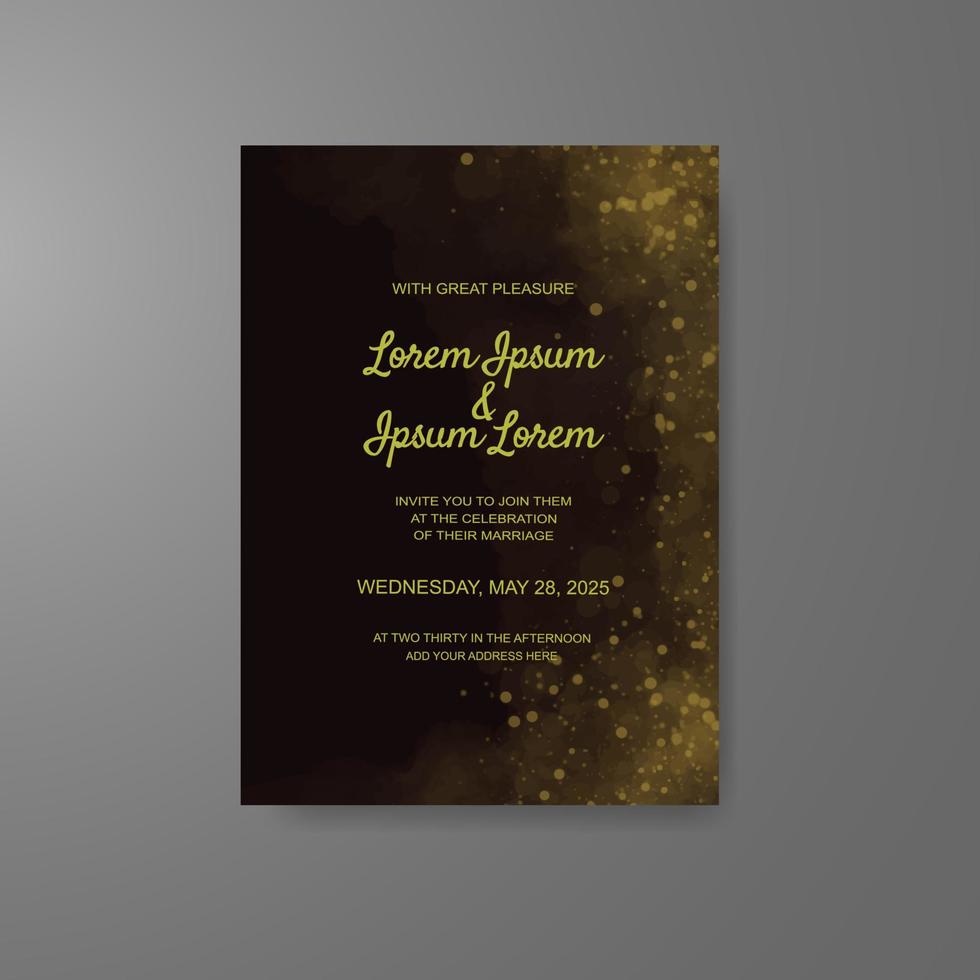 Wedding invitation with abstract watercolor background vector
