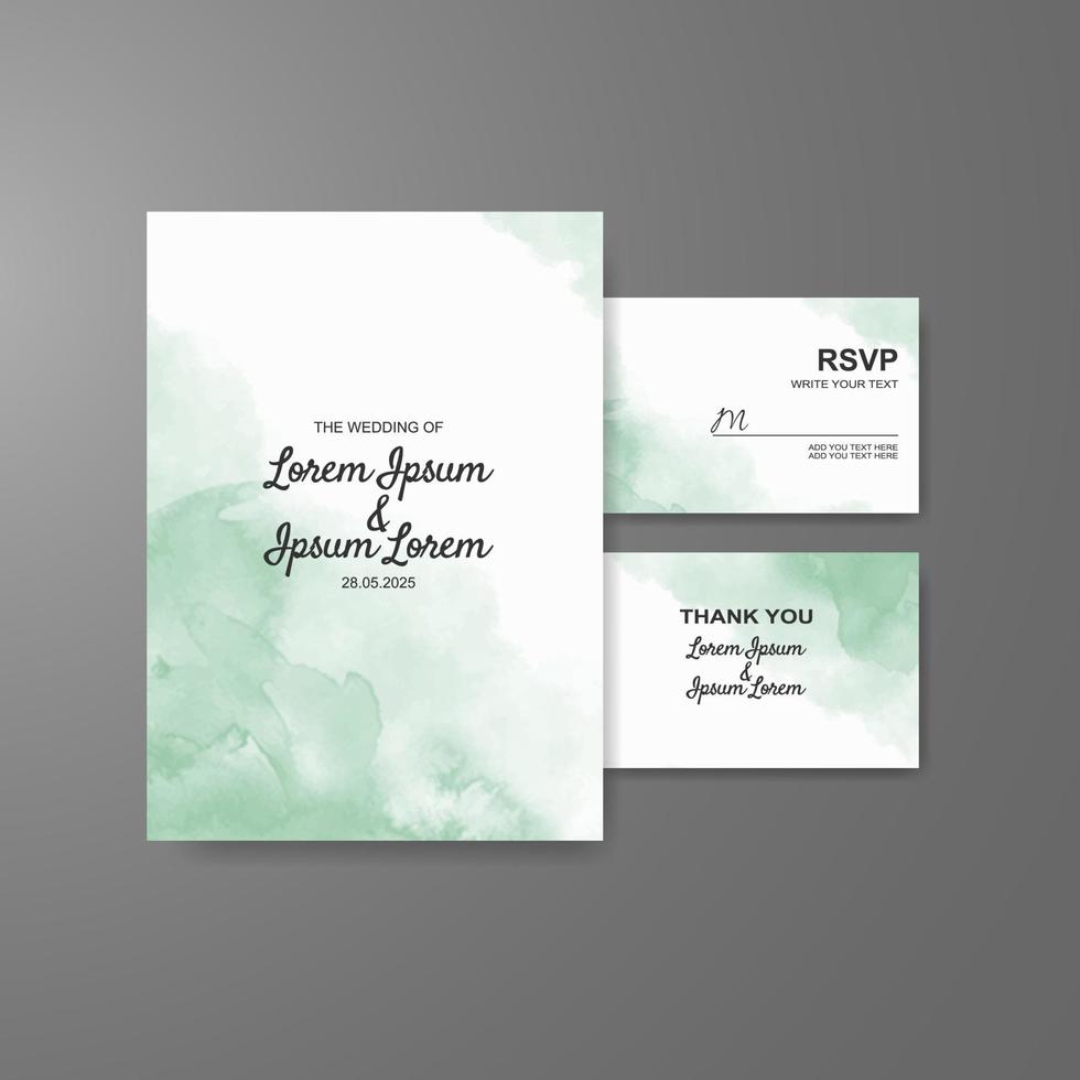 Wedding invitation with abstract watercolor background vector