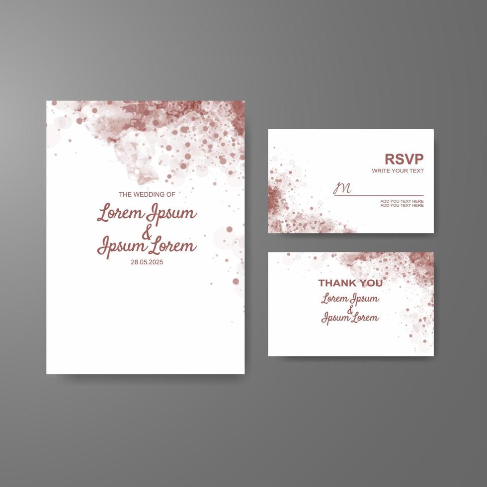 Wedding invitation with abstract watercolor background vector