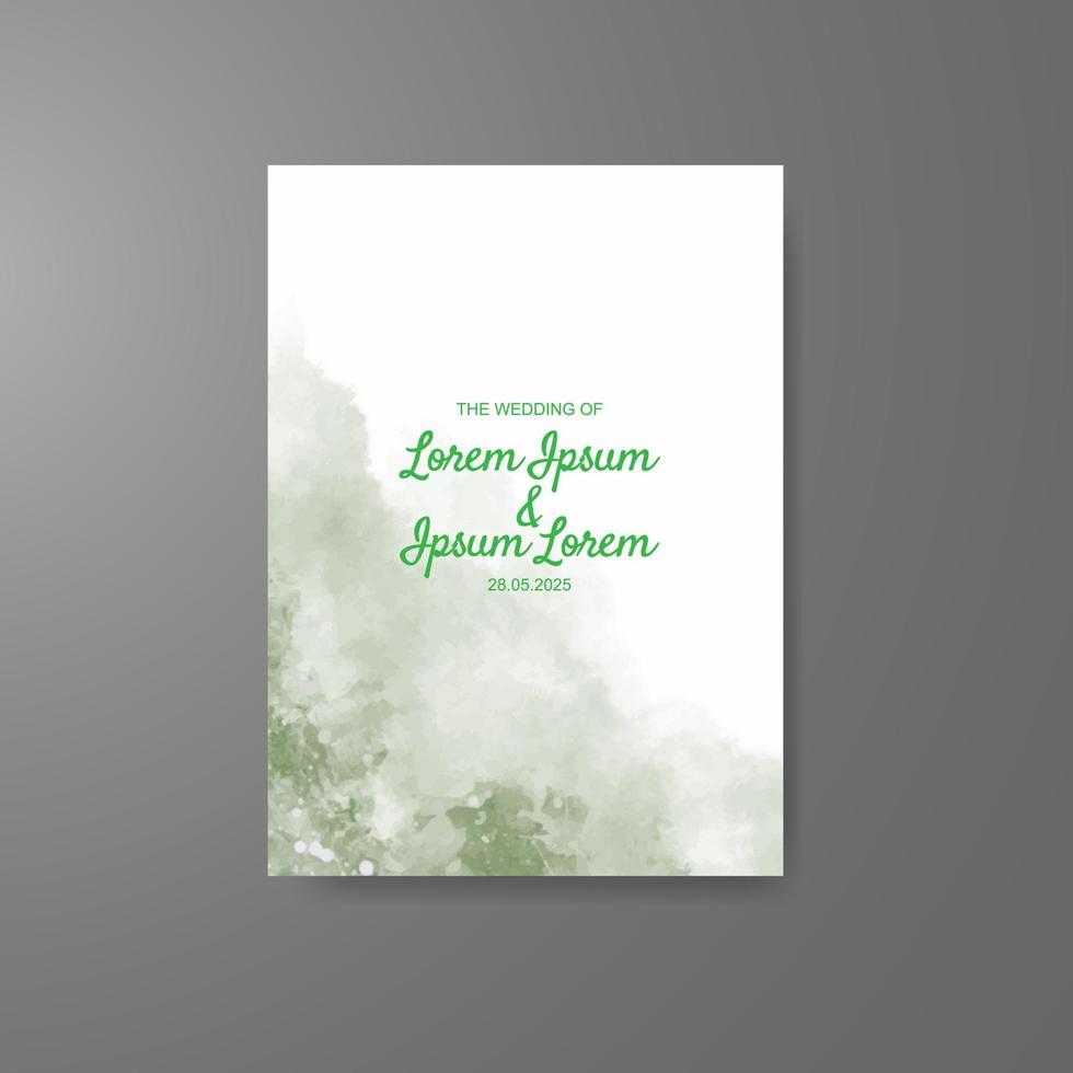 Wedding invitation with abstract watercolor background vector