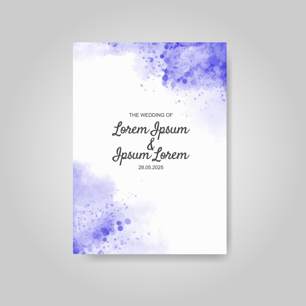 Wedding invitation with abstract watercolor background vector