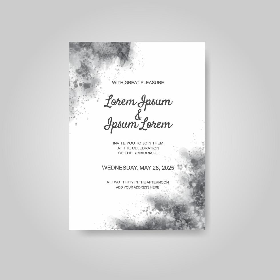 Wedding invitation with abstract watercolor background vector