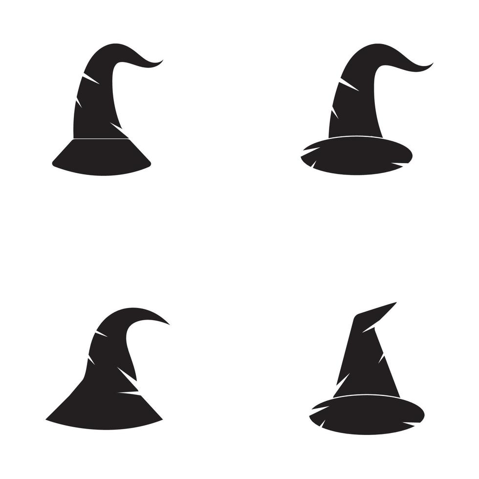 Wizard cap character logo vector template