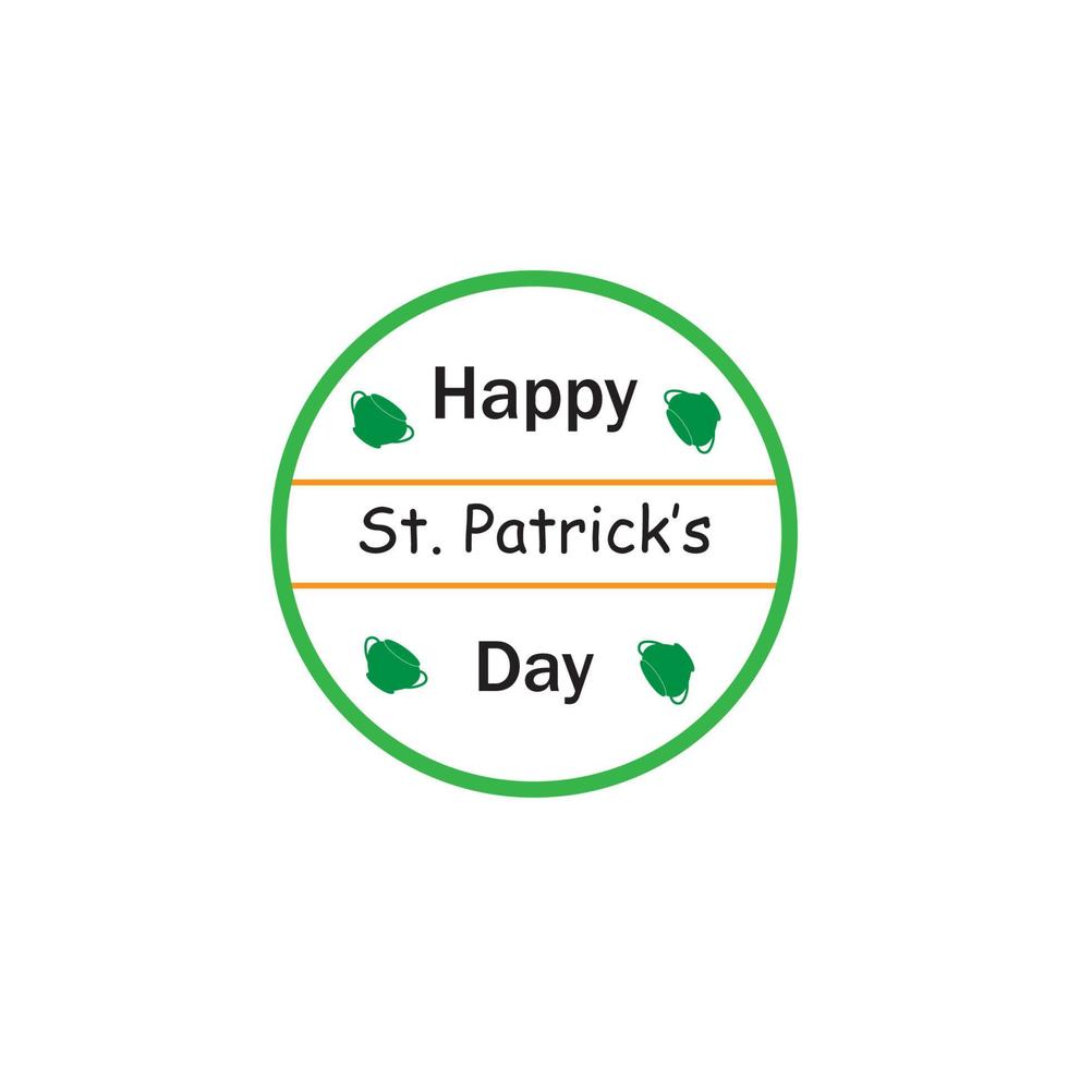 Happy St Patrick's Day Vector Round Label Stock Vector Illustration