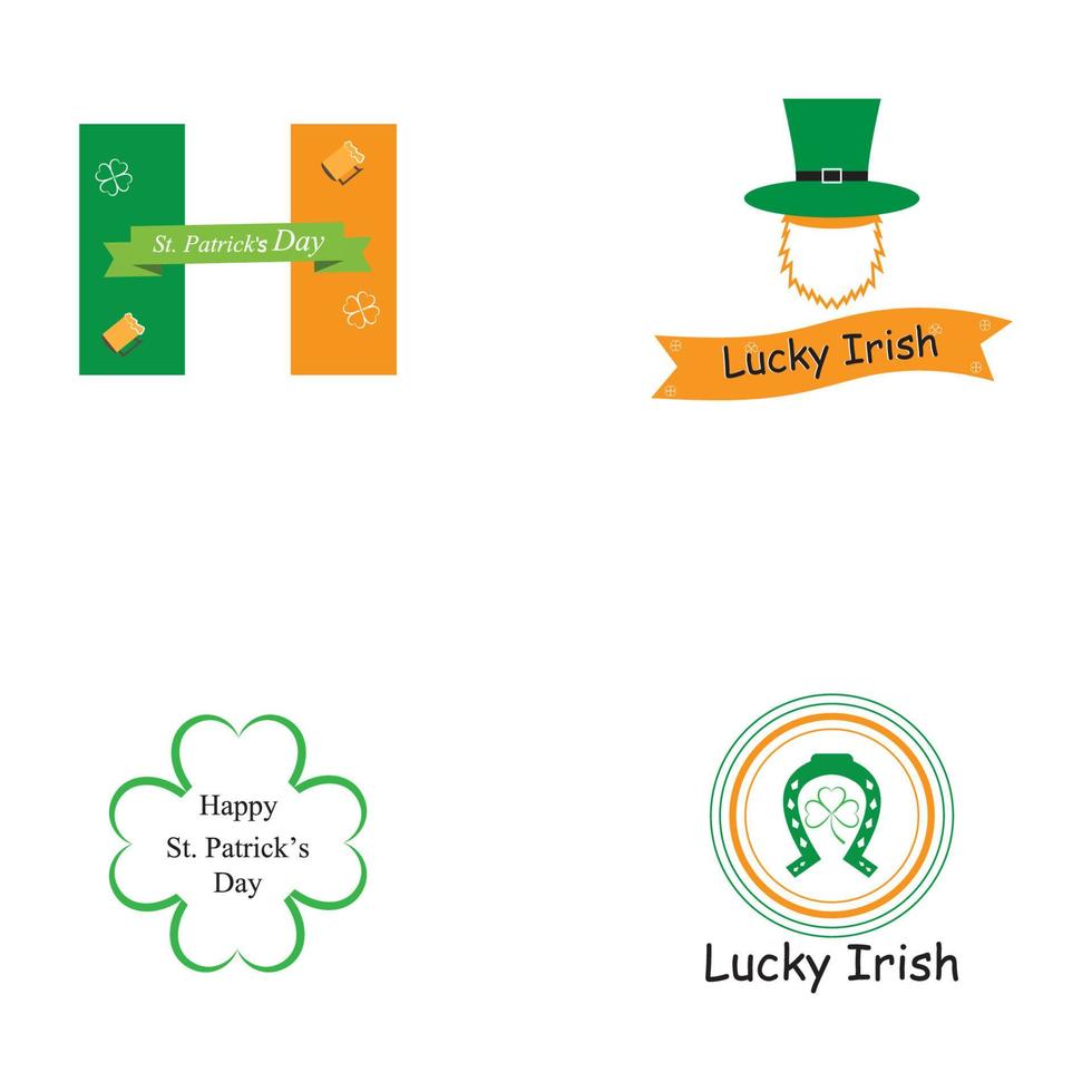 Happy St Patrick's Day Vector Round Label Stock Vector Illustration