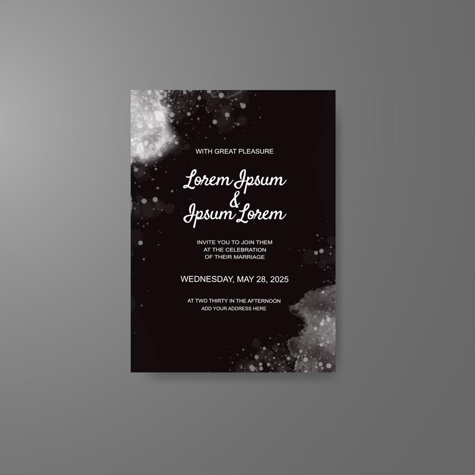 Wedding invitation with abstract watercolor background vector