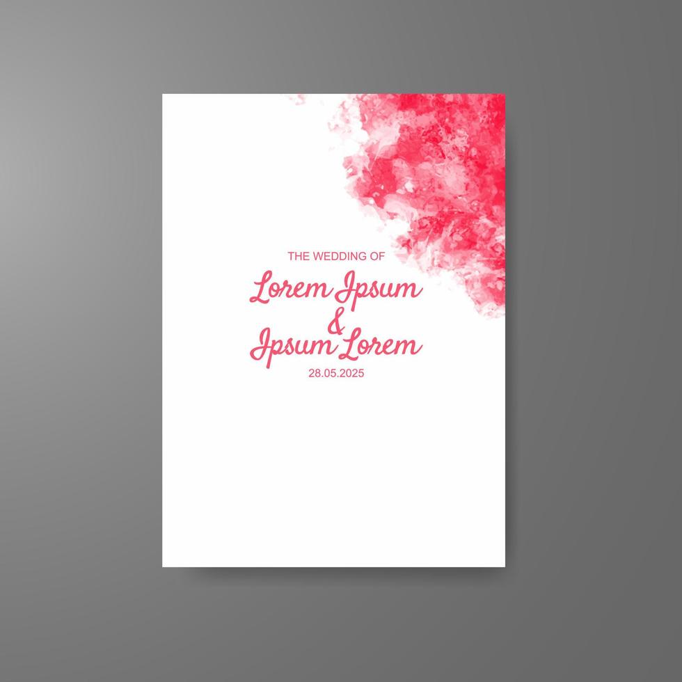 Wedding invitation with abstract watercolor background vector