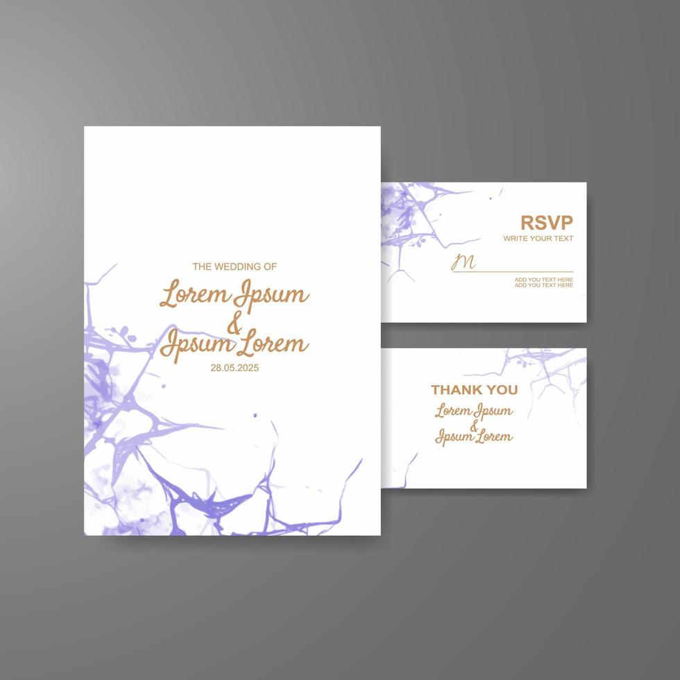 Wedding invitation with abstract watercolor background vector