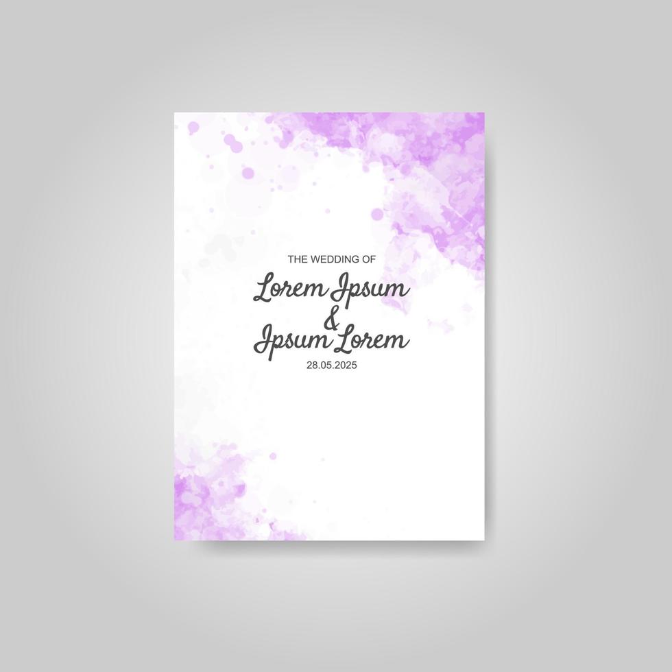 Wedding invitation with abstract watercolor background vector