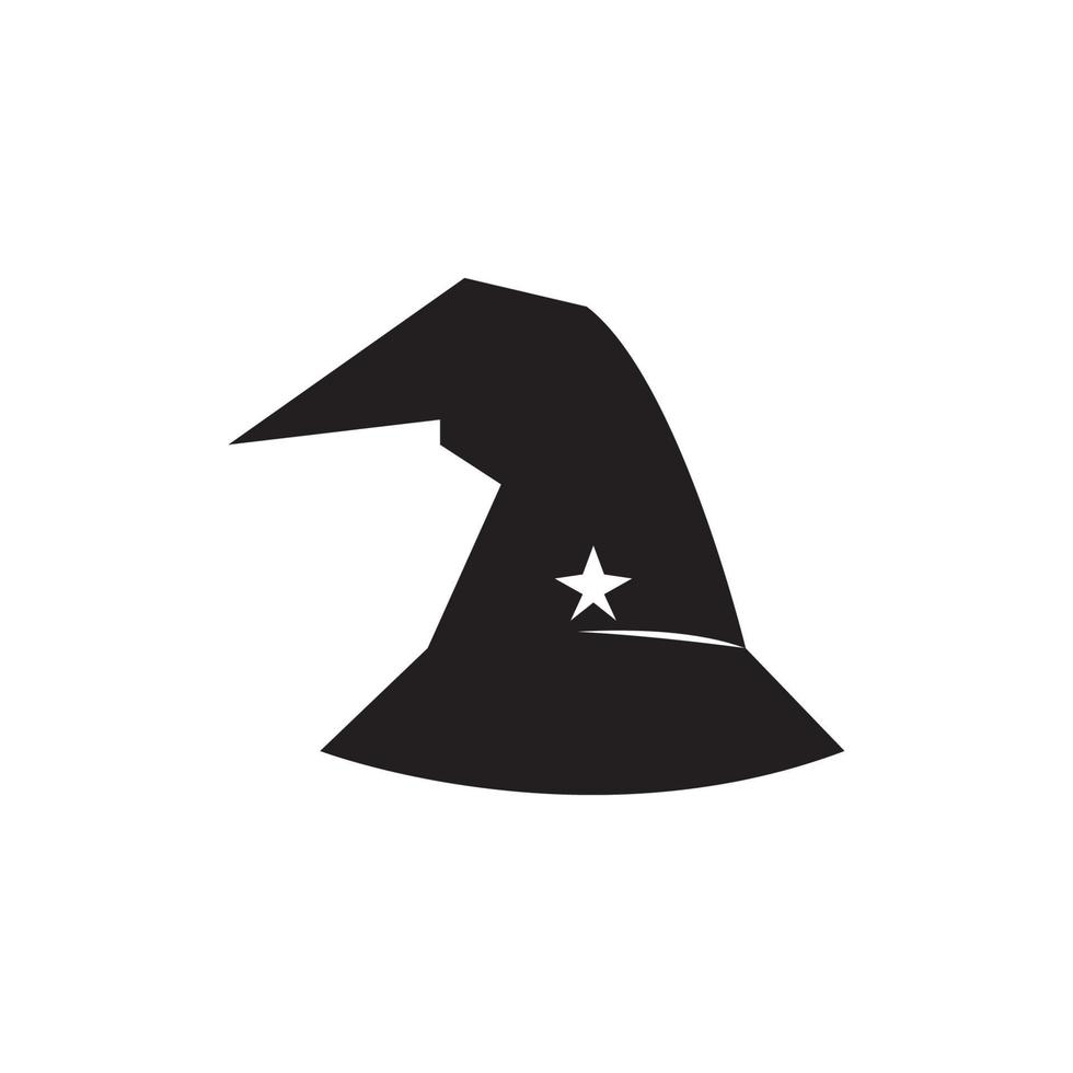 Wizard cap character logo vector template