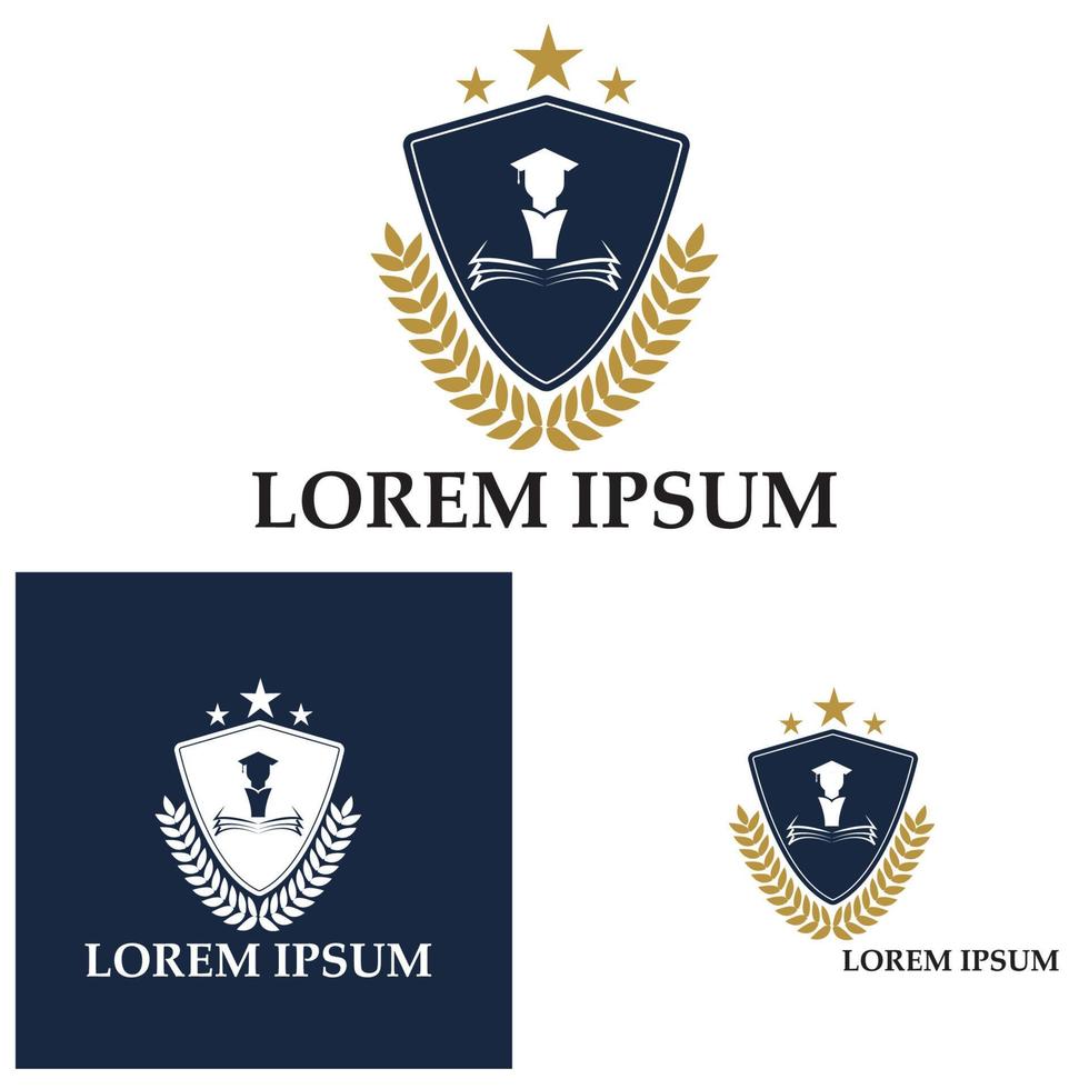 plantilla de diseño de logotipo de escuela y curso de academia universitaria vector