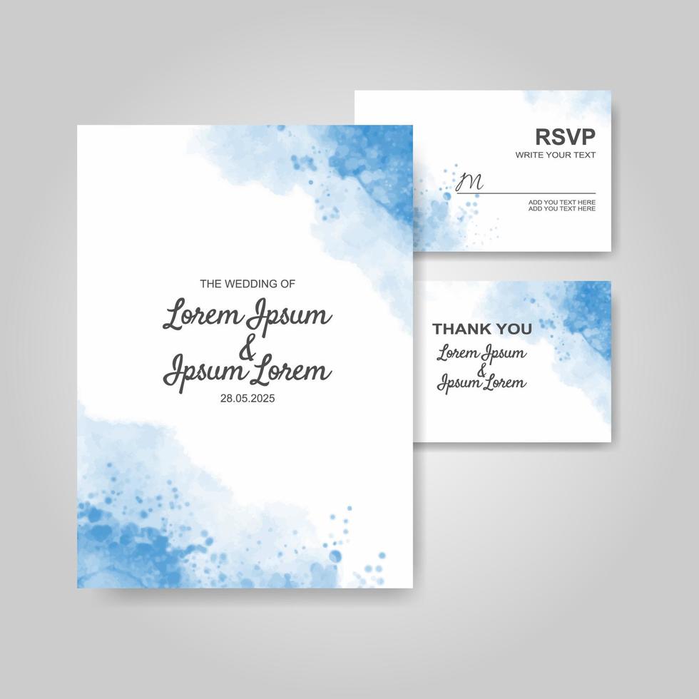 Wedding invitation with abstract watercolor background vector