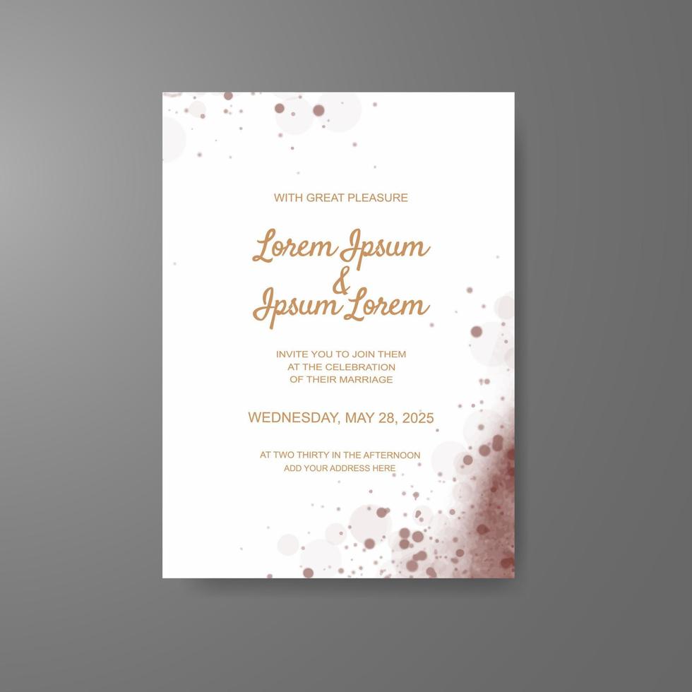 Wedding invitation with abstract watercolor background vector